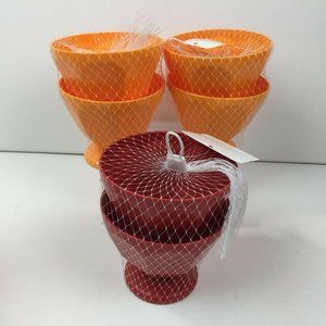 Red Orange Kitchen Set of 6 Plastic 17oz Ice Cream